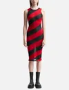 Mowalola Multicoloured Striped Knitted Dress In Black