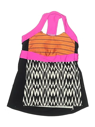 Pre-owned Moxie Cycling Co. Swimsuit Top Black Color Block Pattern Swimwear