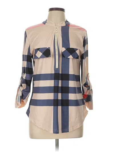 Pre-owned Moyabo 3/4 Sleeve Button Down Shirt In Brown