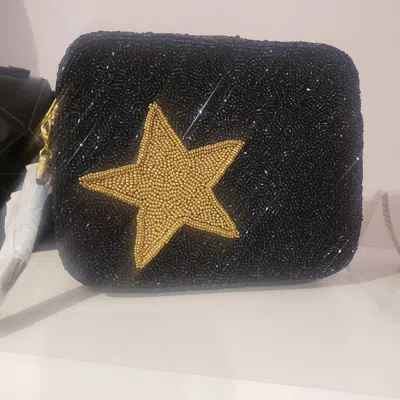 Moyna New York Crossbody Bag In Black With Gold Star