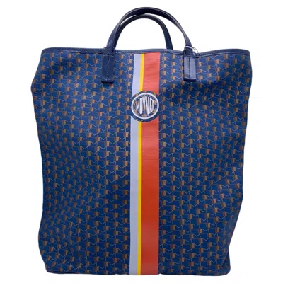 Pre-owned Moynat 1920 Oh! Tote Ruban Vertica Bag In Indigo Coated Canvas In Blue