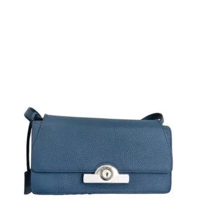 Pre-owned Moynat Calfskin Crossbody Bag In Blue