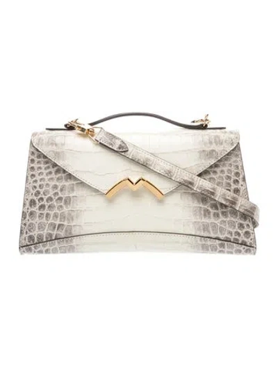 Pre-owned Moynat Crocodile Gabrielle In Neutral