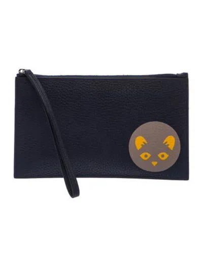 Pre-owned Moynat Leather Clutch In Blue