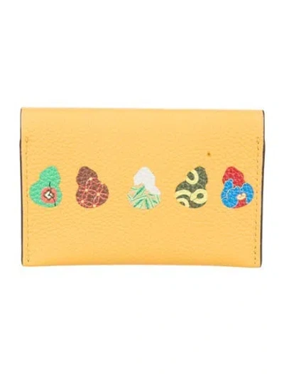 Pre-owned Moynat Leather Continental Wallet In Yellow