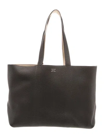 Pre-owned Moynat Leather Duo Cabas In Gray