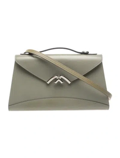 Pre-owned Moynat Leather Gabrielle In Grey