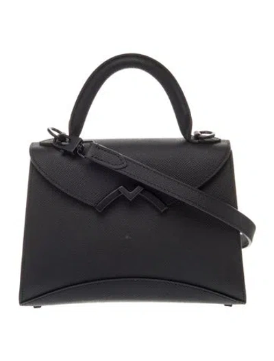 Pre-owned Moynat Leather Gabrielle Pm In Black