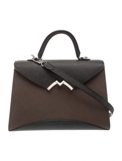 Pre-owned Moynat Leather Gabrielle Pm In Brown