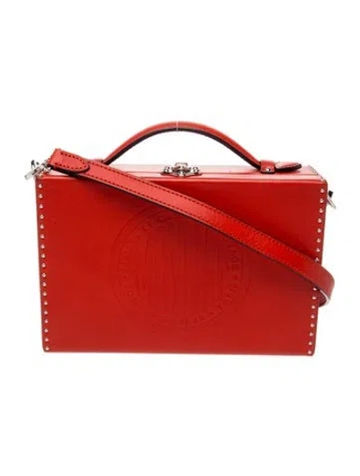 Pre-owned Moynat Leather Little Suitcase Mini In Red