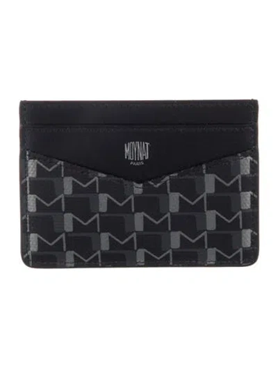Pre-owned Moynat Leather Patterned Card Holder In Black