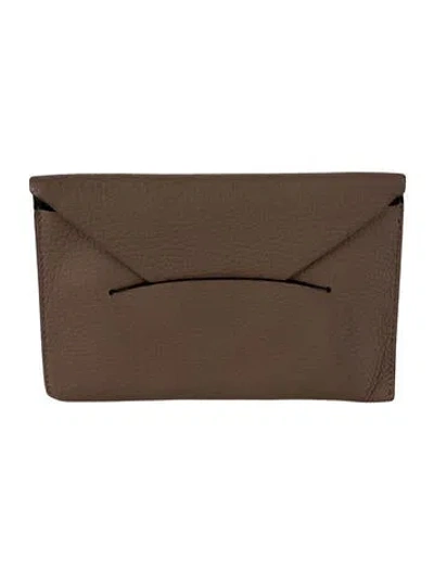 Pre-owned Moynat Leather Pouch In Neutral