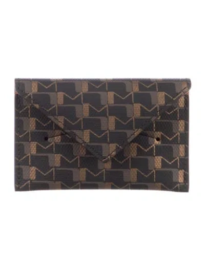 Pre-owned Moynat Leather Printed Card Holder In Brown