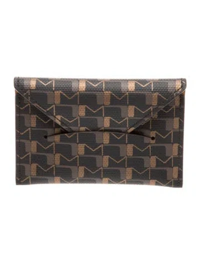 Pre-owned Moynat Leather Printed Wallet In Black