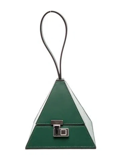 Pre-owned Moynat Leather Pyramid Bag Mini In Green