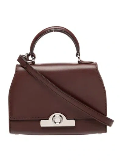 Pre-owned Moynat Leather Rejane Bb In Burgundy