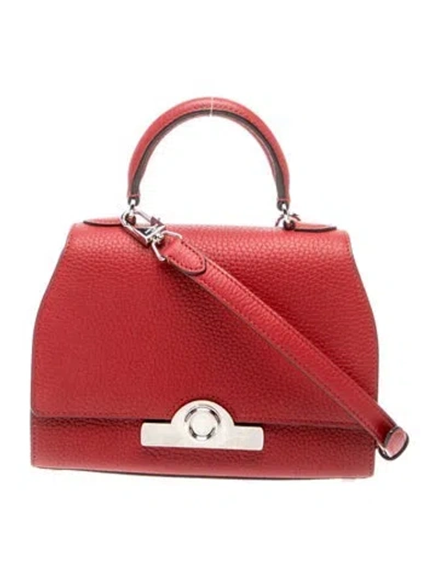 Pre-owned Moynat Leather Rejane Bb In Red
