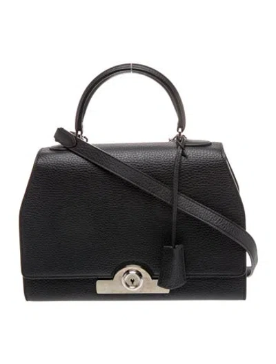 Pre-owned Moynat Leather Réjane Mm In Black