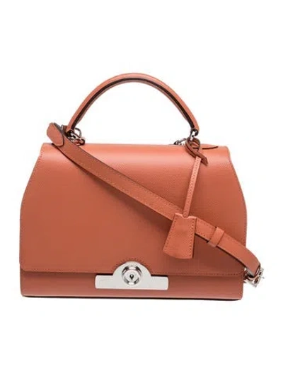 Pre-owned Moynat Leather Rejane Mm In Orange