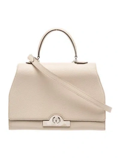 Pre-owned Moynat Leather Rejane In Neutrals