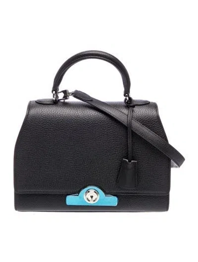 Pre-owned Moynat Leather Rejane Pm In Black