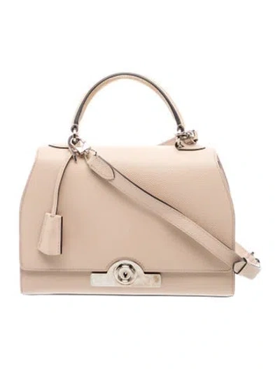 Pre-owned Moynat Leather Rejane Pm In Neutral