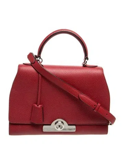 Pre-owned Moynat Leather Rejane Pm In Red