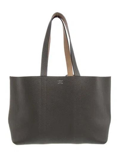 Pre-owned Moynat Leather Reversible Duo In Grey