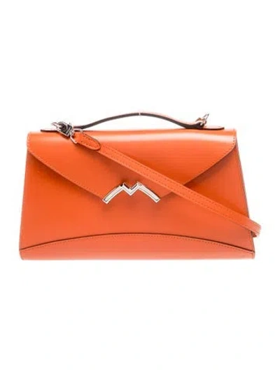 Pre-owned Moynat Leather Shoulder Bag In Orange