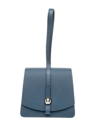 Pre-owned Moynat Leather Top Handle Bag In Blue