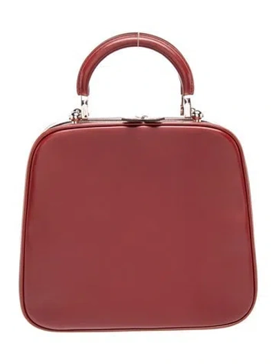 Pre-owned Moynat Leather Top Handle Bag In Burgundy