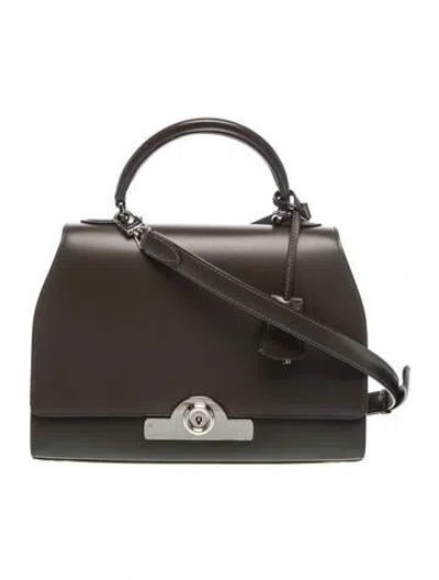 Pre-owned Moynat Leather Top Handle Bag In Green