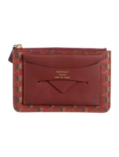 Pre-owned Moynat Leather Wallet W/ Tags In Burgundy