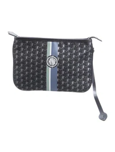 Pre-owned Moynat Pattern Print Cosmetic Bag In Black