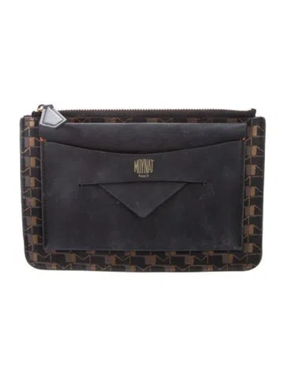Pre-owned Moynat Printed Coin Pouch In Black