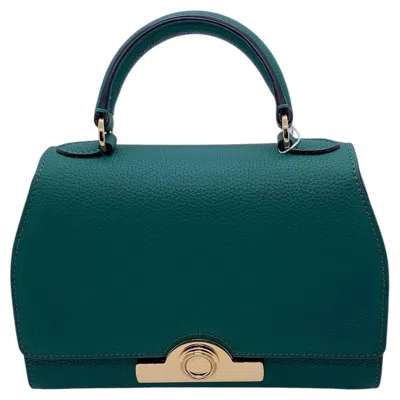 Pre-owned Moynat Rejane Bb Emerald Green Taurillon Grained Leather Gold Hardware Crossbody