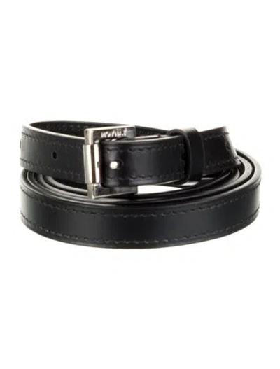Pre-owned Moynat Skinny Leather Belt In Black