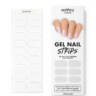 Moyou London Moyou Gel Nail Strip - Basics (various Options) - Crystal Clear In Crystal Clear