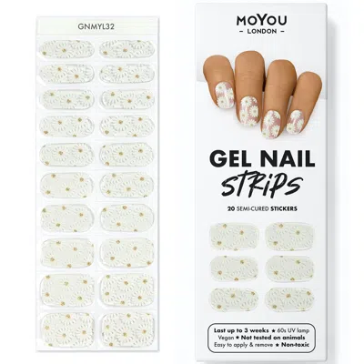 Moyou London Moyou Gel Nail Strip - Oopsy Daisy In White
