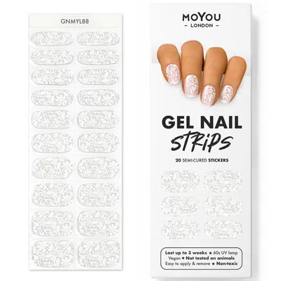 Moyou London Moyou Gel Nail Strip - Patterns (various Options) - White Lace In White