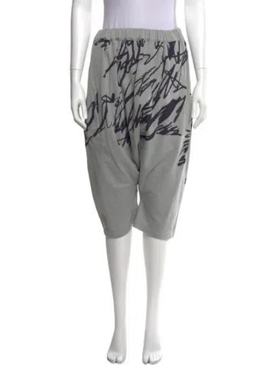 Pre-owned Moyuru Graphic Print Straight Leg Pants In Gray