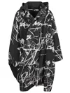 Moyuru Scribble-print Hooded Jacket In Black