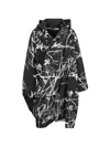 Moyuru Scribble-print Hooded Jacket In Black