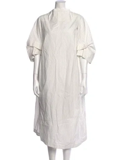 Pre-owned Moyuru Striped Long Dress In Gray