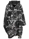 Moyuru Scribble-print Hooded Jacket In Black