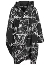 Moyuru Scribble-print Hooded Jacket In Black