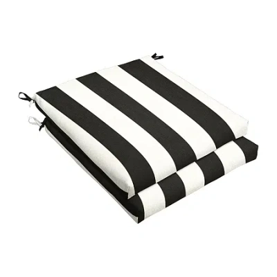 Mozaic Company 19''x19'' Bristol (set Of 2) Patio Chair Cushion - Cabana Classic In Black