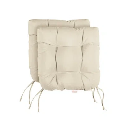 Mozaic Company 2 Piece Tufted Outdoor Sumbrella Seat Cushion In Natural