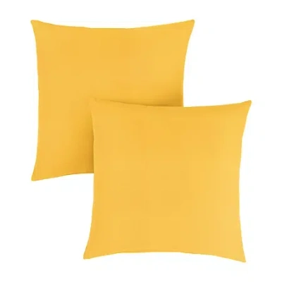 Mozaic Company 20'' Knife Edge (set Of 2) Outdoor Pillow - Canvas Sunflower In Yellow