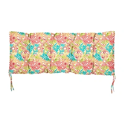 Mozaic Company 60''x19''x3'' Bench Tufted Patio Seat Cushion - Corthian Dapple In Red